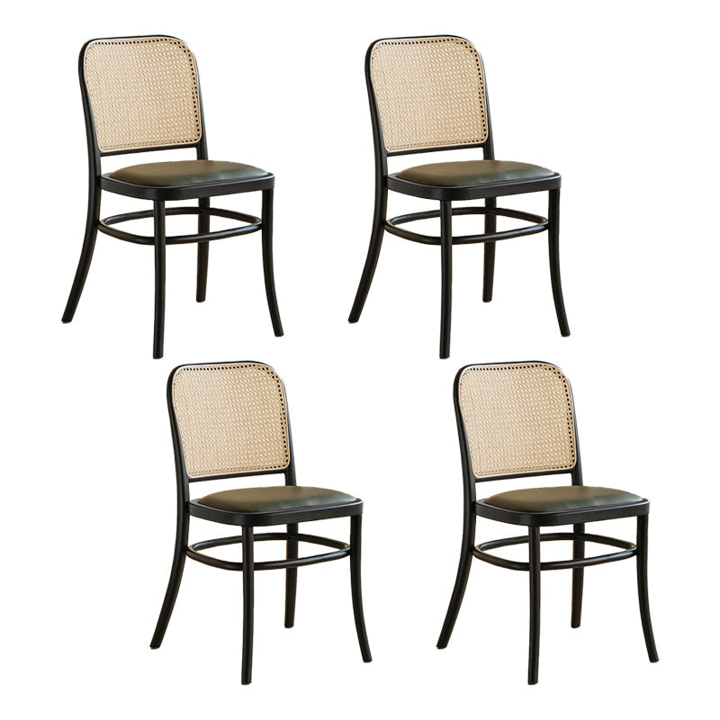 Traditional Style Dining Chair Kitchen Armless Side Chair with Wooden Legs Black-Apricot 4 Piece Set Clearhalo ' kitchen&dining_furn' 'Dining Chairs' 'Dining Tables & Seating' 'dining_chair' 'furn' 'furn_dining_chair' 'Furniture' 'furniture_dining_chair' 'Kitchen & Dining Furniture' 'kitchen' 4141077