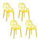 Contemporary Style Dining Chairs Plastic Dining Arm Side Chair for Kitchen Lemon Yellow 4 Piece Set Clearhalo ' kitchen&dining_furn' 'Dining Chairs' 'Dining Tables & Seating' 'dining_chair' 'furn' 'furn_dining_chair' 'Furniture' 'furniture_dining_chair' 'Kitchen & Dining Furniture' 'kitchen' 4141081