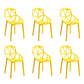 Contemporary Style Dining Chairs Plastic Dining Arm Side Chair for Kitchen Lemon Yellow 6 Piece Set Clearhalo ' kitchen&dining_furn' 'Dining Chairs' 'Dining Tables & Seating' 'dining_chair' 'furn' 'furn_dining_chair' 'Furniture' 'furniture_dining_chair' 'Kitchen & Dining Furniture' 'kitchen' 4141083