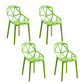 Contemporary Style Dining Chairs Plastic Dining Arm Side Chair for Kitchen Green 4 Piece Set Clearhalo ' kitchen&dining_furn' 'Dining Chairs' 'Dining Tables & Seating' 'dining_chair' 'furn' 'furn_dining_chair' 'Furniture' 'furniture_dining_chair' 'Kitchen & Dining Furniture' 'kitchen' 4141087