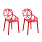Contemporary Style Dining Chairs Plastic Dining Arm Side Chair for Kitchen Red 2 Piece Set Clearhalo ' kitchen&dining_furn' 'Dining Chairs' 'Dining Tables & Seating' 'dining_chair' 'furn' 'furn_dining_chair' 'Furniture' 'furniture_dining_chair' 'Kitchen & Dining Furniture' 'kitchen' 4141092