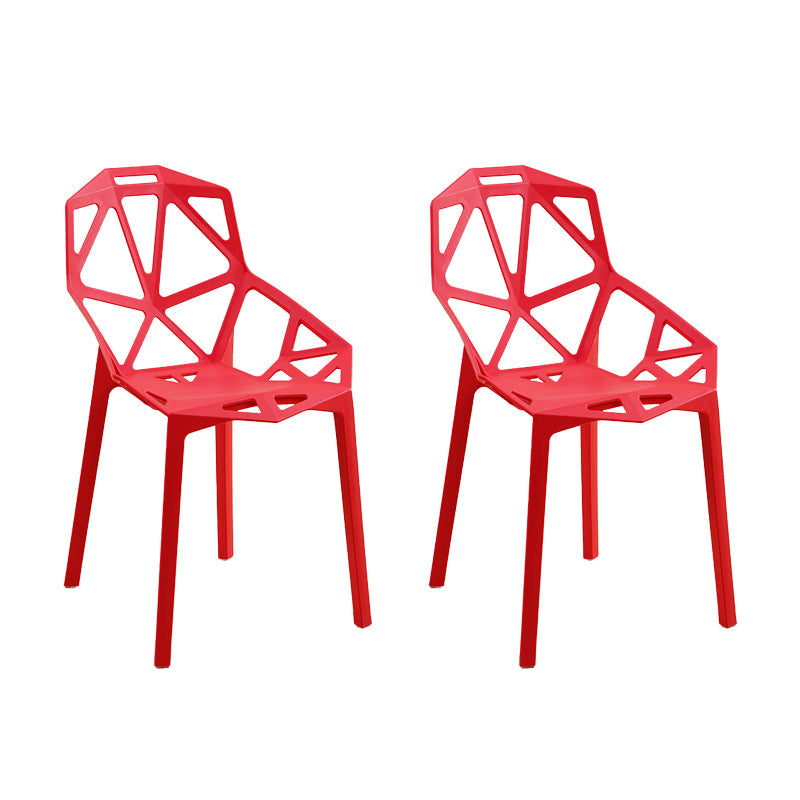 Contemporary Style Dining Chairs Plastic Dining Arm Side Chair for Kitchen Red 2 Piece Set Clearhalo ' kitchen&dining_furn' 'Dining Chairs' 'Dining Tables & Seating' 'dining_chair' 'furn' 'furn_dining_chair' 'Furniture' 'furniture_dining_chair' 'Kitchen & Dining Furniture' 'kitchen' 4141092