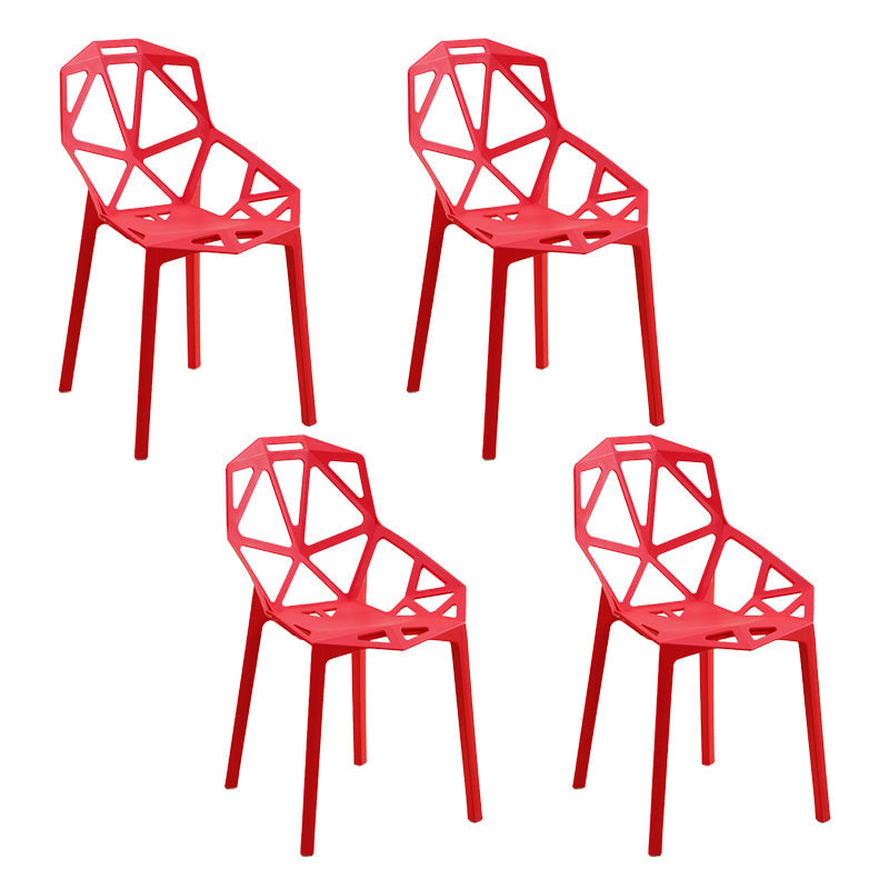 Contemporary Style Dining Chairs Plastic Dining Arm Side Chair for Kitchen Red 4 Piece Set Clearhalo ' kitchen&dining_furn' 'Dining Chairs' 'Dining Tables & Seating' 'dining_chair' 'furn' 'furn_dining_chair' 'Furniture' 'furniture_dining_chair' 'Kitchen & Dining Furniture' 'kitchen' 4141093