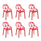 Contemporary Style Dining Chairs Plastic Dining Arm Side Chair for Kitchen Red 6 Piece Set Clearhalo ' kitchen&dining_furn' 'Dining Chairs' 'Dining Tables & Seating' 'dining_chair' 'furn' 'furn_dining_chair' 'Furniture' 'furniture_dining_chair' 'Kitchen & Dining Furniture' 'kitchen' 4141096