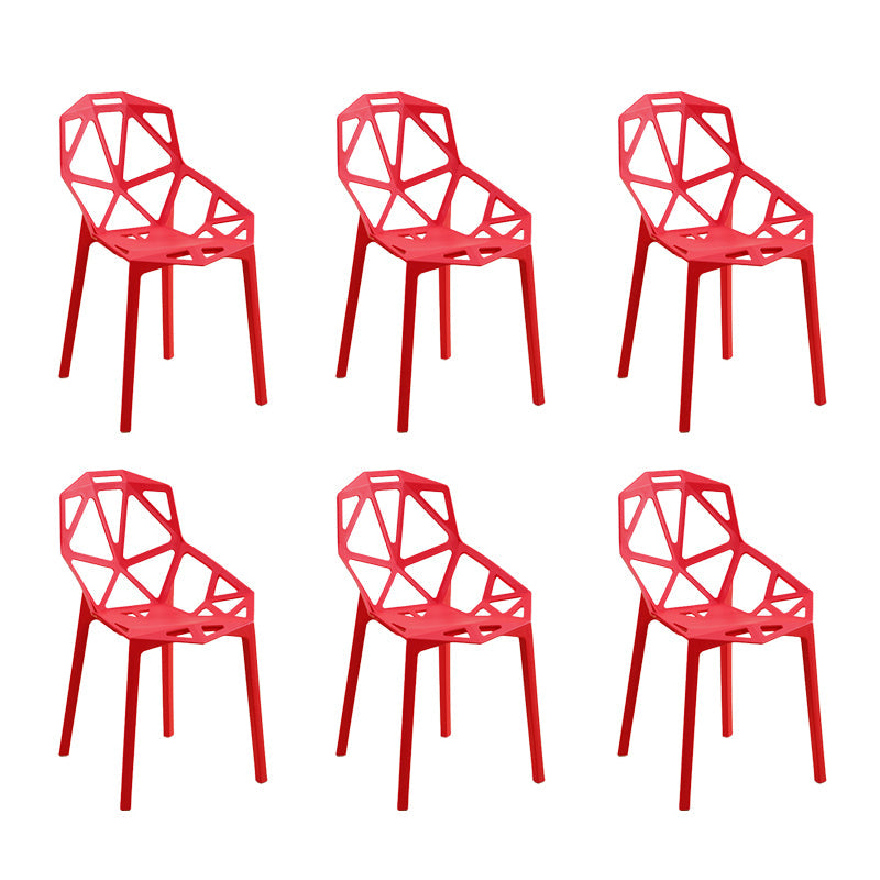 Contemporary Style Dining Chairs Plastic Dining Arm Side Chair for Kitchen Red 6 Piece Set Clearhalo ' kitchen&dining_furn' 'Dining Chairs' 'Dining Tables & Seating' 'dining_chair' 'furn' 'furn_dining_chair' 'Furniture' 'furniture_dining_chair' 'Kitchen & Dining Furniture' 'kitchen' 4141096