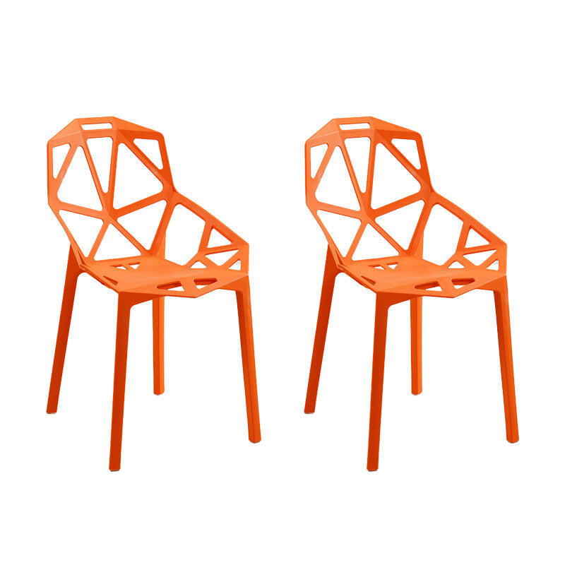 Contemporary Style Dining Chairs Plastic Dining Arm Side Chair for Kitchen Orange 2 Piece Set Clearhalo ' kitchen&dining_furn' 'Dining Chairs' 'Dining Tables & Seating' 'dining_chair' 'furn' 'furn_dining_chair' 'Furniture' 'furniture_dining_chair' 'Kitchen & Dining Furniture' 'kitchen' 4141098
