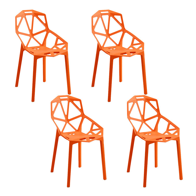 Contemporary Style Dining Chairs Plastic Dining Arm Side Chair for Kitchen Orange 4 Piece Set Clearhalo ' kitchen&dining_furn' 'Dining Chairs' 'Dining Tables & Seating' 'dining_chair' 'furn' 'furn_dining_chair' 'Furniture' 'furniture_dining_chair' 'Kitchen & Dining Furniture' 'kitchen' 4141100