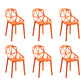 Contemporary Style Dining Chairs Plastic Dining Arm Side Chair for Kitchen Orange 6 Piece Set Clearhalo ' kitchen&dining_furn' 'Dining Chairs' 'Dining Tables & Seating' 'dining_chair' 'furn' 'furn_dining_chair' 'Furniture' 'furniture_dining_chair' 'Kitchen & Dining Furniture' 'kitchen' 4141102