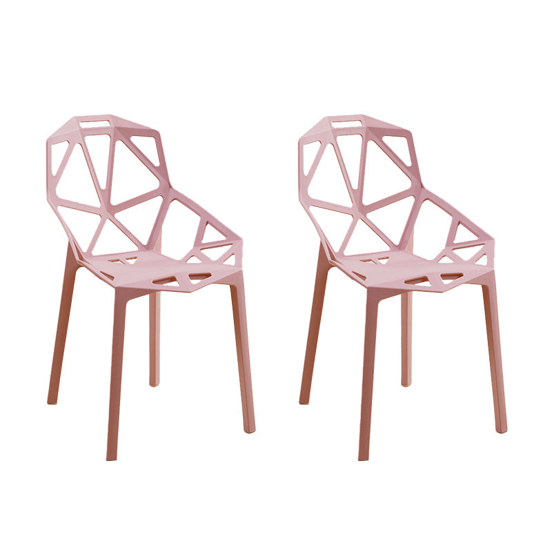 Contemporary Style Dining Chairs Plastic Dining Arm Side Chair for Kitchen Pink 2 Piece Set Clearhalo ' kitchen&dining_furn' 'Dining Chairs' 'Dining Tables & Seating' 'dining_chair' 'furn' 'furn_dining_chair' 'Furniture' 'furniture_dining_chair' 'Kitchen & Dining Furniture' 'kitchen' 4141103