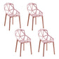 Contemporary Style Dining Chairs Plastic Dining Arm Side Chair for Kitchen Pink 4 Piece Set Clearhalo ' kitchen&dining_furn' 'Dining Chairs' 'Dining Tables & Seating' 'dining_chair' 'furn' 'furn_dining_chair' 'Furniture' 'furniture_dining_chair' 'Kitchen & Dining Furniture' 'kitchen' 4141105