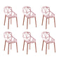 Contemporary Style Dining Chairs Plastic Dining Arm Side Chair for Kitchen Pink 6 Piece Set Clearhalo ' kitchen&dining_furn' 'Dining Chairs' 'Dining Tables & Seating' 'dining_chair' 'furn' 'furn_dining_chair' 'Furniture' 'furniture_dining_chair' 'Kitchen & Dining Furniture' 'kitchen' 4141107