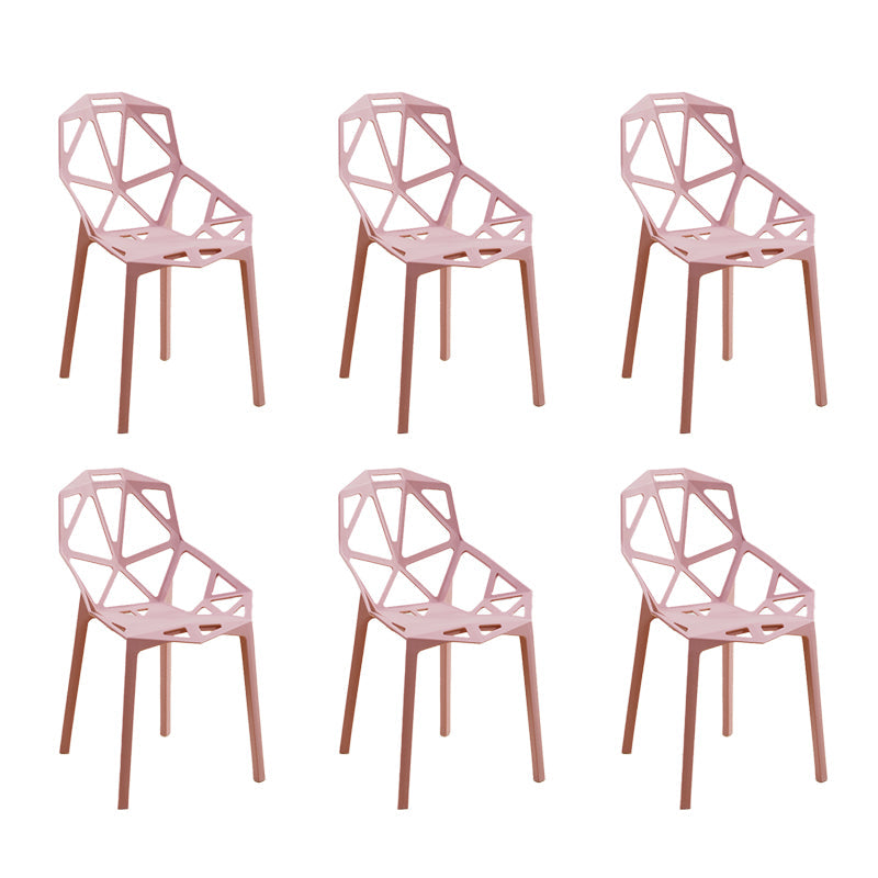Contemporary Style Dining Chairs Plastic Dining Arm Side Chair for Kitchen Pink 6 Piece Set Clearhalo ' kitchen&dining_furn' 'Dining Chairs' 'Dining Tables & Seating' 'dining_chair' 'furn' 'furn_dining_chair' 'Furniture' 'furniture_dining_chair' 'Kitchen & Dining Furniture' 'kitchen' 4141107