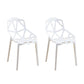 Contemporary Style Dining Chairs Plastic Dining Arm Side Chair for Kitchen White 2 Piece Set Clearhalo ' kitchen&dining_furn' 'Dining Chairs' 'Dining Tables & Seating' 'dining_chair' 'furn' 'furn_dining_chair' 'Furniture' 'furniture_dining_chair' 'Kitchen & Dining Furniture' 'kitchen' 4141112