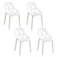 Contemporary Style Dining Chairs Plastic Dining Arm Side Chair for Kitchen White 4 Piece Set Clearhalo ' kitchen&dining_furn' 'Dining Chairs' 'Dining Tables & Seating' 'dining_chair' 'furn' 'furn_dining_chair' 'Furniture' 'furniture_dining_chair' 'Kitchen & Dining Furniture' 'kitchen' 4141113