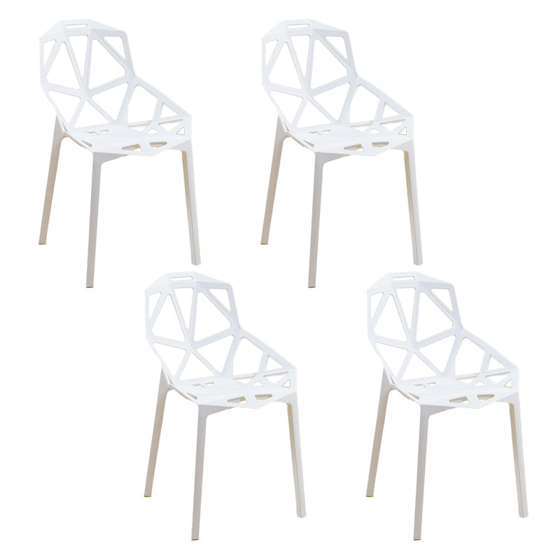 Contemporary Style Dining Chairs Plastic Dining Arm Side Chair for Kitchen White 4 Piece Set Clearhalo ' kitchen&dining_furn' 'Dining Chairs' 'Dining Tables & Seating' 'dining_chair' 'furn' 'furn_dining_chair' 'Furniture' 'furniture_dining_chair' 'Kitchen & Dining Furniture' 'kitchen' 4141113