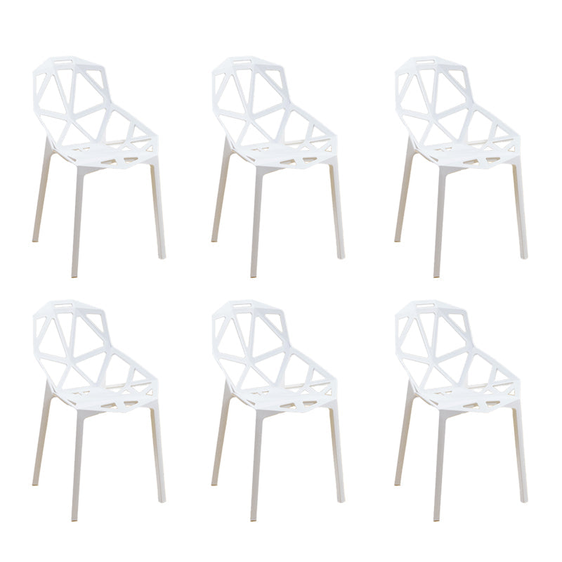 Contemporary Style Dining Chairs Plastic Dining Arm Side Chair for Kitchen White 6 Piece Set Clearhalo ' kitchen&dining_furn' 'Dining Chairs' 'Dining Tables & Seating' 'dining_chair' 'furn' 'furn_dining_chair' 'Furniture' 'furniture_dining_chair' 'Kitchen & Dining Furniture' 'kitchen' 4141114