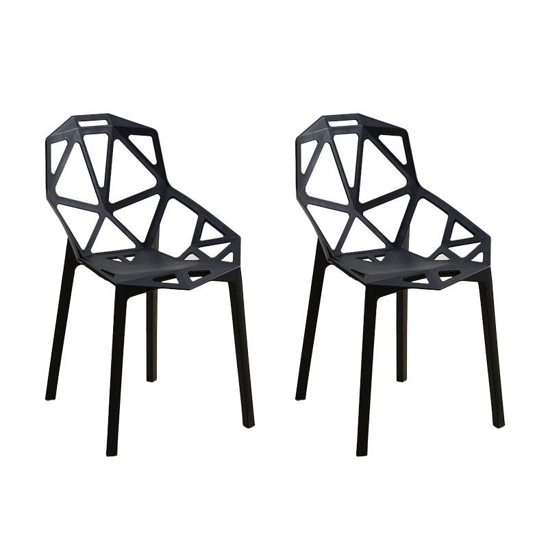 Contemporary Style Dining Chairs Plastic Dining Arm Side Chair for Kitchen Black 2 Piece Set Clearhalo ' kitchen&dining_furn' 'Dining Chairs' 'Dining Tables & Seating' 'dining_chair' 'furn' 'furn_dining_chair' 'Furniture' 'furniture_dining_chair' 'Kitchen & Dining Furniture' 'kitchen' 4141115