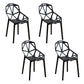 Contemporary Style Dining Chairs Plastic Dining Arm Side Chair for Kitchen Black 4 Piece Set Clearhalo ' kitchen&dining_furn' 'Dining Chairs' 'Dining Tables & Seating' 'dining_chair' 'furn' 'furn_dining_chair' 'Furniture' 'furniture_dining_chair' 'Kitchen & Dining Furniture' 'kitchen' 4141116