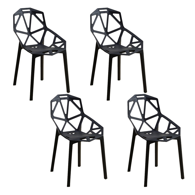Contemporary Style Dining Chairs Plastic Dining Arm Side Chair for Kitchen Black 4 Piece Set Clearhalo ' kitchen&dining_furn' 'Dining Chairs' 'Dining Tables & Seating' 'dining_chair' 'furn' 'furn_dining_chair' 'Furniture' 'furniture_dining_chair' 'Kitchen & Dining Furniture' 'kitchen' 4141116