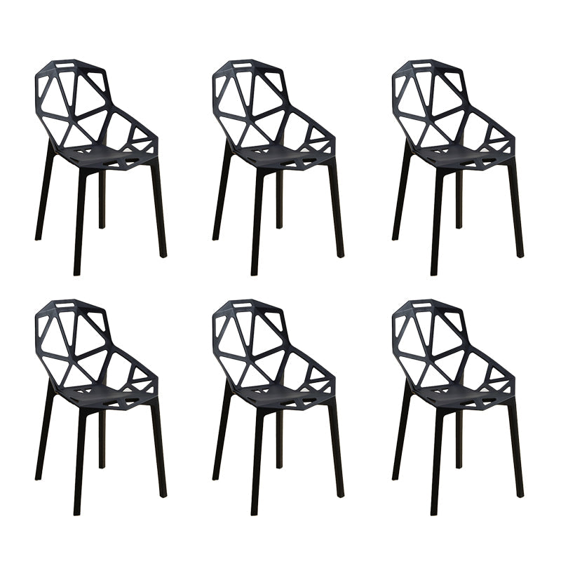 Contemporary Style Dining Chairs Plastic Dining Arm Side Chair for Kitchen Black 6 Piece Set Clearhalo ' kitchen&dining_furn' 'Dining Chairs' 'Dining Tables & Seating' 'dining_chair' 'furn' 'furn_dining_chair' 'Furniture' 'furniture_dining_chair' 'Kitchen & Dining Furniture' 'kitchen' 4141117