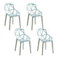 Contemporary Style Dining Chairs Plastic Dining Arm Side Chair for Kitchen Dark Blue-Gray 4 Piece Set Clearhalo ' kitchen&dining_furn' 'Dining Chairs' 'Dining Tables & Seating' 'dining_chair' 'furn' 'furn_dining_chair' 'Furniture' 'furniture_dining_chair' 'Kitchen & Dining Furniture' 'kitchen' 4141119