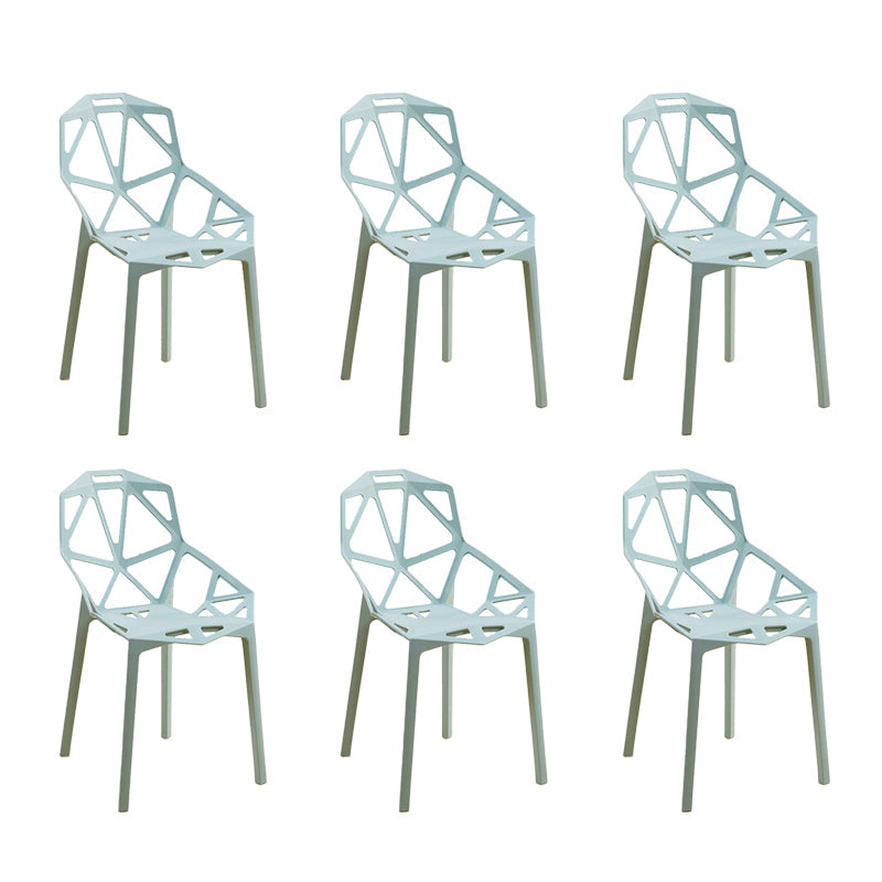 Contemporary Style Dining Chairs Plastic Dining Arm Side Chair for Kitchen Dark Blue-Gray 6 Piece Set Clearhalo ' kitchen&dining_furn' 'Dining Chairs' 'Dining Tables & Seating' 'dining_chair' 'furn' 'furn_dining_chair' 'Furniture' 'furniture_dining_chair' 'Kitchen & Dining Furniture' 'kitchen' 4141120