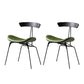 Industrial Style Leather Dining Armless Chairs Open Back Dining Side Chair Black Green 2 Piece Set Clearhalo ' kitchen&dining_furn' 'Dining Chairs' 'Dining Tables & Seating' 'dining_chair' 'furn' 'furn_dining_chair' 'Furniture' 'furniture_dining_chair' 'Kitchen & Dining Furniture' 'kitchen' 4141125
