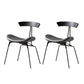 Industrial Style Leather Dining Armless Chairs Open Back Dining Side Chair Black Gray 2 Piece Set Clearhalo ' kitchen&dining_furn' 'Dining Chairs' 'Dining Tables & Seating' 'dining_chair' 'furn' 'furn_dining_chair' 'Furniture' 'furniture_dining_chair' 'Kitchen & Dining Furniture' 'kitchen' 4141131