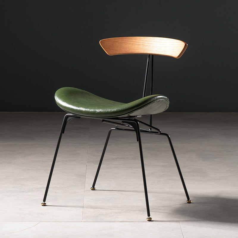 Industrial Style Leather Dining Armless Chairs Open Back Dining Side Chair Brown Turquoise 1 Piece Clearhalo ' kitchen&dining_furn' 'Dining Chairs' 'Dining Tables & Seating' 'dining_chair' 'furn' 'furn_dining_chair' 'Furniture' 'furniture_dining_chair' 'Kitchen & Dining Furniture' 'kitchen' 4141134