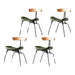 Industrial Style Leather Dining Armless Chairs Open Back Dining Side Chair Brown Turquoise 4 Piece Set Clearhalo ' kitchen&dining_furn' 'Dining Chairs' 'Dining Tables & Seating' 'dining_chair' 'furn' 'furn_dining_chair' 'Furniture' 'furniture_dining_chair' 'Kitchen & Dining Furniture' 'kitchen' 4141139