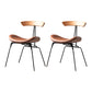 Industrial Style Leather Dining Armless Chairs Open Back Dining Side Chair Brown Bronze 2 Piece Set Clearhalo ' kitchen&dining_furn' 'Dining Chairs' 'Dining Tables & Seating' 'dining_chair' 'furn' 'furn_dining_chair' 'Furniture' 'furniture_dining_chair' 'Kitchen & Dining Furniture' 'kitchen' 4141143