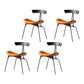Industrial Style Leather Dining Armless Chairs Open Back Dining Side Chair Dark Brown 4 Piece Set Clearhalo ' kitchen&dining_furn' 'Dining Chairs' 'Dining Tables & Seating' 'dining_chair' 'furn' 'furn_dining_chair' 'Furniture' 'furniture_dining_chair' 'Kitchen & Dining Furniture' 'kitchen' 4141150
