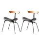 Industrial Style Leather Dining Armless Chairs Open Back Dining Side Chair Brown Gray 2 Piece Set Clearhalo ' kitchen&dining_furn' 'Dining Chairs' 'Dining Tables & Seating' 'dining_chair' 'furn' 'furn_dining_chair' 'Furniture' 'furniture_dining_chair' 'Kitchen & Dining Furniture' 'kitchen' 4141152