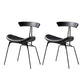 Industrial Style Leather Dining Armless Chairs Open Back Dining Side Chair Black Black 2 Piece Set Clearhalo ' kitchen&dining_furn' 'Dining Chairs' 'Dining Tables & Seating' 'dining_chair' 'furn' 'furn_dining_chair' 'Furniture' 'furniture_dining_chair' 'Kitchen & Dining Furniture' 'kitchen' 4141155