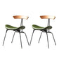 Industrial Style Leather Dining Armless Chairs Open Back Dining Side Chair Brown Green 2 Piece Set Clearhalo ' kitchen&dining_furn' 'Dining Chairs' 'Dining Tables & Seating' 'dining_chair' 'furn' 'furn_dining_chair' 'Furniture' 'furniture_dining_chair' 'Kitchen & Dining Furniture' 'kitchen' 4141160