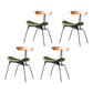 Industrial Style Leather Dining Armless Chairs Open Back Dining Side Chair Brown Green 4 Piece Set Clearhalo ' kitchen&dining_furn' 'Dining Chairs' 'Dining Tables & Seating' 'dining_chair' 'furn' 'furn_dining_chair' 'Furniture' 'furniture_dining_chair' 'Kitchen & Dining Furniture' 'kitchen' 4141161