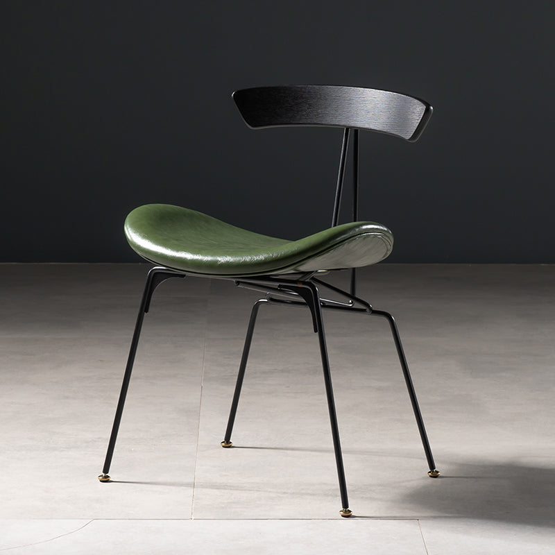 Industrial Style Leather Dining Armless Chairs Open Back Dining Side Chair Black Turquoise 1 Piece Clearhalo ' kitchen&dining_furn' 'Dining Chairs' 'Dining Tables & Seating' 'dining_chair' 'furn' 'furn_dining_chair' 'Furniture' 'furniture_dining_chair' 'Kitchen & Dining Furniture' 'kitchen' 4141162