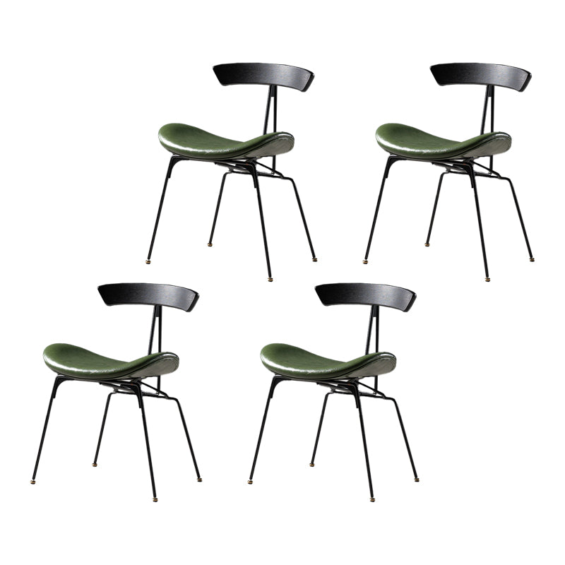 Industrial Style Leather Dining Armless Chairs Open Back Dining Side Chair Black Turquoise 4 Piece Set Clearhalo ' kitchen&dining_furn' 'Dining Chairs' 'Dining Tables & Seating' 'dining_chair' 'furn' 'furn_dining_chair' 'Furniture' 'furniture_dining_chair' 'Kitchen & Dining Furniture' 'kitchen' 4141164