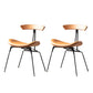 Industrial Style Leather Dining Armless Chairs Open Back Dining Side Chair Brown Brown 2 Piece Set Clearhalo ' kitchen&dining_furn' 'Dining Chairs' 'Dining Tables & Seating' 'dining_chair' 'furn' 'furn_dining_chair' 'Furniture' 'furniture_dining_chair' 'Kitchen & Dining Furniture' 'kitchen' 4141166