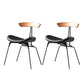 Industrial Style Leather Dining Armless Chairs Open Back Dining Side Chair Brown Black 2 Piece Set Clearhalo ' kitchen&dining_furn' 'Dining Chairs' 'Dining Tables & Seating' 'dining_chair' 'furn' 'furn_dining_chair' 'Furniture' 'furniture_dining_chair' 'Kitchen & Dining Furniture' 'kitchen' 4141169