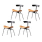 Industrial Style Leather Dining Armless Chairs Open Back Dining Side Chair Black Brown 4 Piece Set Clearhalo ' kitchen&dining_furn' 'Dining Chairs' 'Dining Tables & Seating' 'dining_chair' 'furn' 'furn_dining_chair' 'Furniture' 'furniture_dining_chair' 'Kitchen & Dining Furniture' 'kitchen' 4141173