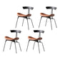 Industrial Style Leather Dining Armless Chairs Open Back Dining Side Chair Black Bronze 4 Piece Set Clearhalo ' kitchen&dining_furn' 'Dining Chairs' 'Dining Tables & Seating' 'dining_chair' 'furn' 'furn_dining_chair' 'Furniture' 'furniture_dining_chair' 'Kitchen & Dining Furniture' 'kitchen' 4141176