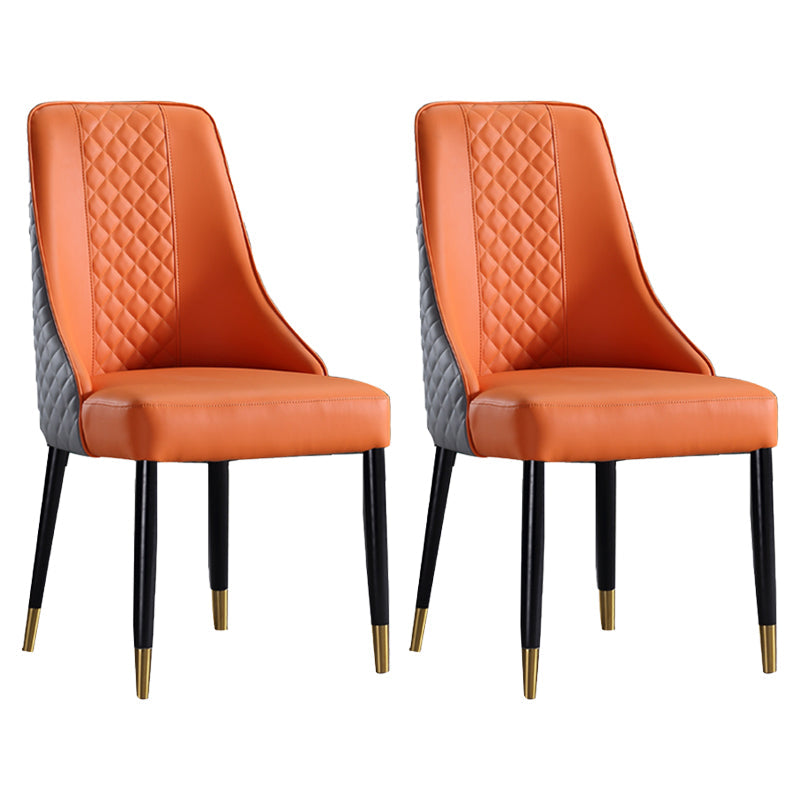 Contemporary Style Dining Chair Wooden Dining Armless Side Chair for Kitchen (Set of 2) Gray-Orange Clearhalo ' kitchen&dining_furn' 'Dining Chairs' 'Dining Tables & Seating' 'dining_chair' 'furn' 'furn_dining_chair' 'Furniture' 'furniture_dining_chair' 'Kitchen & Dining Furniture' 'kitchen' 4141186