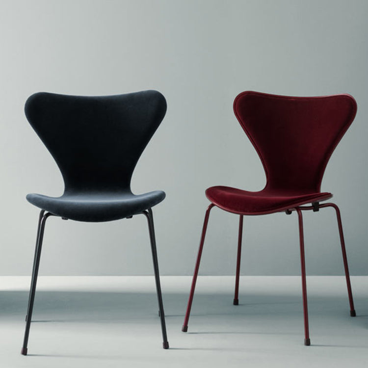 Modern Design Armless Side Chairs Solid Back Linen Fabric Dining Chairs Clearhalo ' kitchen&dining_furn' 'Dining Chairs' 'Dining Tables & Seating' 'dining_chair' 'furn' 'furn_dining_chair' 'Furniture' 'furniture_dining_chair' 'Kitchen & Dining Furniture' 'kitchen' 4141192