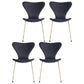 Modern Design Armless Side Chairs Solid Back Linen Fabric Dining Chairs Dark Gray 4 Piece Set Brass Gold Clearhalo ' kitchen&dining_furn' 'Dining Chairs' 'Dining Tables & Seating' 'dining_chair' 'furn' 'furn_dining_chair' 'Furniture' 'furniture_dining_chair' 'Kitchen & Dining Furniture' 'kitchen' 4141202