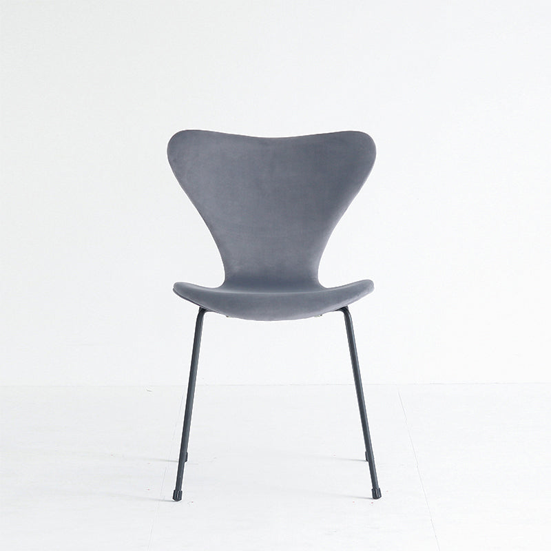 Modern Design Armless Side Chairs Solid Back Linen Fabric Dining Chairs Light Gray 1 Piece Black Clearhalo ' kitchen&dining_furn' 'Dining Chairs' 'Dining Tables & Seating' 'dining_chair' 'furn' 'furn_dining_chair' 'Furniture' 'furniture_dining_chair' 'Kitchen & Dining Furniture' 'kitchen' 4141204