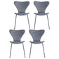 Modern Design Armless Side Chairs Solid Back Linen Fabric Dining Chairs Light Gray 4 Piece Set Black Clearhalo ' kitchen&dining_furn' 'Dining Chairs' 'Dining Tables & Seating' 'dining_chair' 'furn' 'furn_dining_chair' 'Furniture' 'furniture_dining_chair' 'Kitchen & Dining Furniture' 'kitchen' 4141208