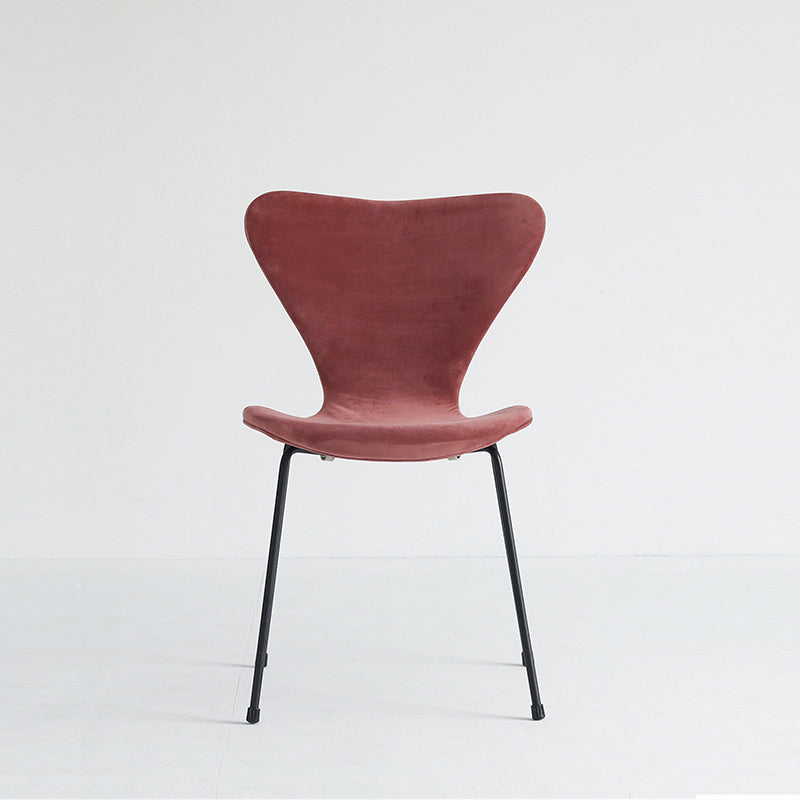 Modern Design Armless Side Chairs Solid Back Linen Fabric Dining Chairs Pink 1 Piece Black Clearhalo ' kitchen&dining_furn' 'Dining Chairs' 'Dining Tables & Seating' 'dining_chair' 'furn' 'furn_dining_chair' 'Furniture' 'furniture_dining_chair' 'Kitchen & Dining Furniture' 'kitchen' 4141216