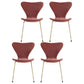 Modern Design Armless Side Chairs Solid Back Linen Fabric Dining Chairs Pink 4 Piece Set Brass Gold Clearhalo ' kitchen&dining_furn' 'Dining Chairs' 'Dining Tables & Seating' 'dining_chair' 'furn' 'furn_dining_chair' 'Furniture' 'furniture_dining_chair' 'Kitchen & Dining Furniture' 'kitchen' 4141223