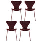 Modern Design Armless Side Chairs Solid Back Linen Fabric Dining Chairs Burgundy 4 Piece Set Red Clearhalo ' kitchen&dining_furn' 'Dining Chairs' 'Dining Tables & Seating' 'dining_chair' 'furn' 'furn_dining_chair' 'Furniture' 'furniture_dining_chair' 'Kitchen & Dining Furniture' 'kitchen' 4141229